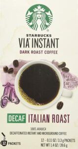 VIA Instant Coffee, Italian Roast By Starbucks.