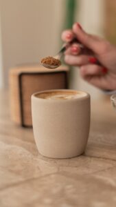 Making A Hazelnut Coffee Latte At Home